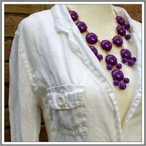 J. Crew White Linen Jacket